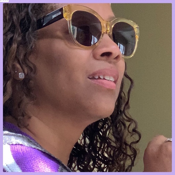 JUST CAVALLI SHINY YELLOW & SMOKE OVAL SUNGLASSES - Picture 8 of 12